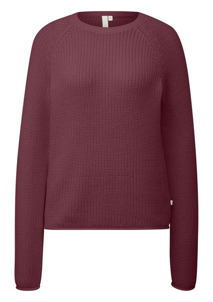 QS Melierter Strickpullover Mit RaglanäRmeln-image
