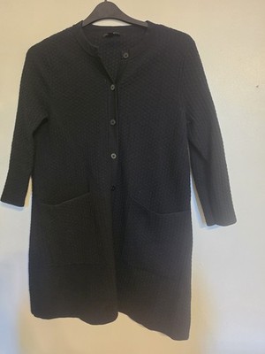 Cos Longline strukturierte Strickjacke schwarz Größe 6-8