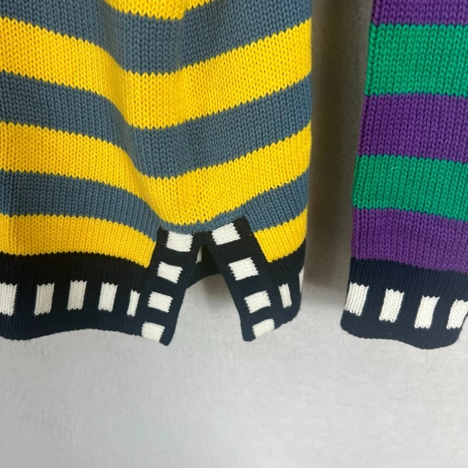 Suéter De Colección Años 80 Lizwear Liz Claiborne Para Mujer S Tejido Retro Bloques de Color Rayas Foto 4 de 4