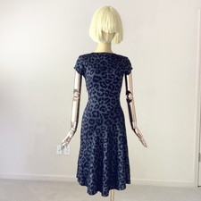 Stella McCartney Grey and Black Leopard Midi Dress SZ 2-4/38