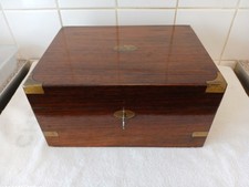 ANTIQUE VICTORIAN WOODEN WRITING SLOPE WITH KEY