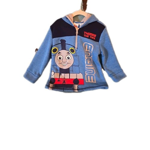THOMAS & FRIENDS Kids Blue & Gray Hooded Pull-Over Sweatshirt Size 5 Boys Child