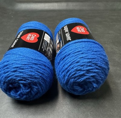 RED HEART SUPER SAVER,   BLUE  7 Oz   Each Skein, 2 pack 