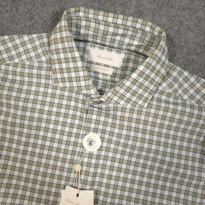 NWT Porter & Ash Dress Shirt Mens M Green Kinetic Stretch Button Up Performance