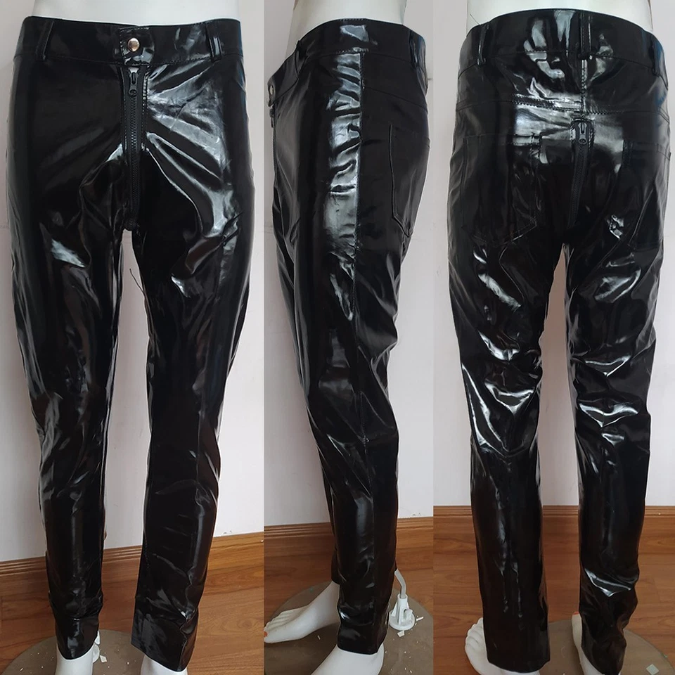 Pantalon 1 pièce taille asiatique simili cuir PVC cuir haute qualité pratique - Photo 3/4