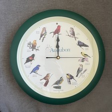 Orologio Vintage Audubon Society Green Singing Bird, 13", Testato/Funzionante