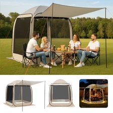 VEVOR Pop Up Screen House Tent 6' x 6' Camping Sunshade Awning Tent 4-6 Person