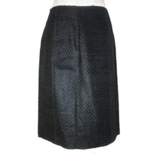 PRADA 2011 Tweed Skirt Knee Length Tight Virgin Wool 36 Japanese Size XS Black