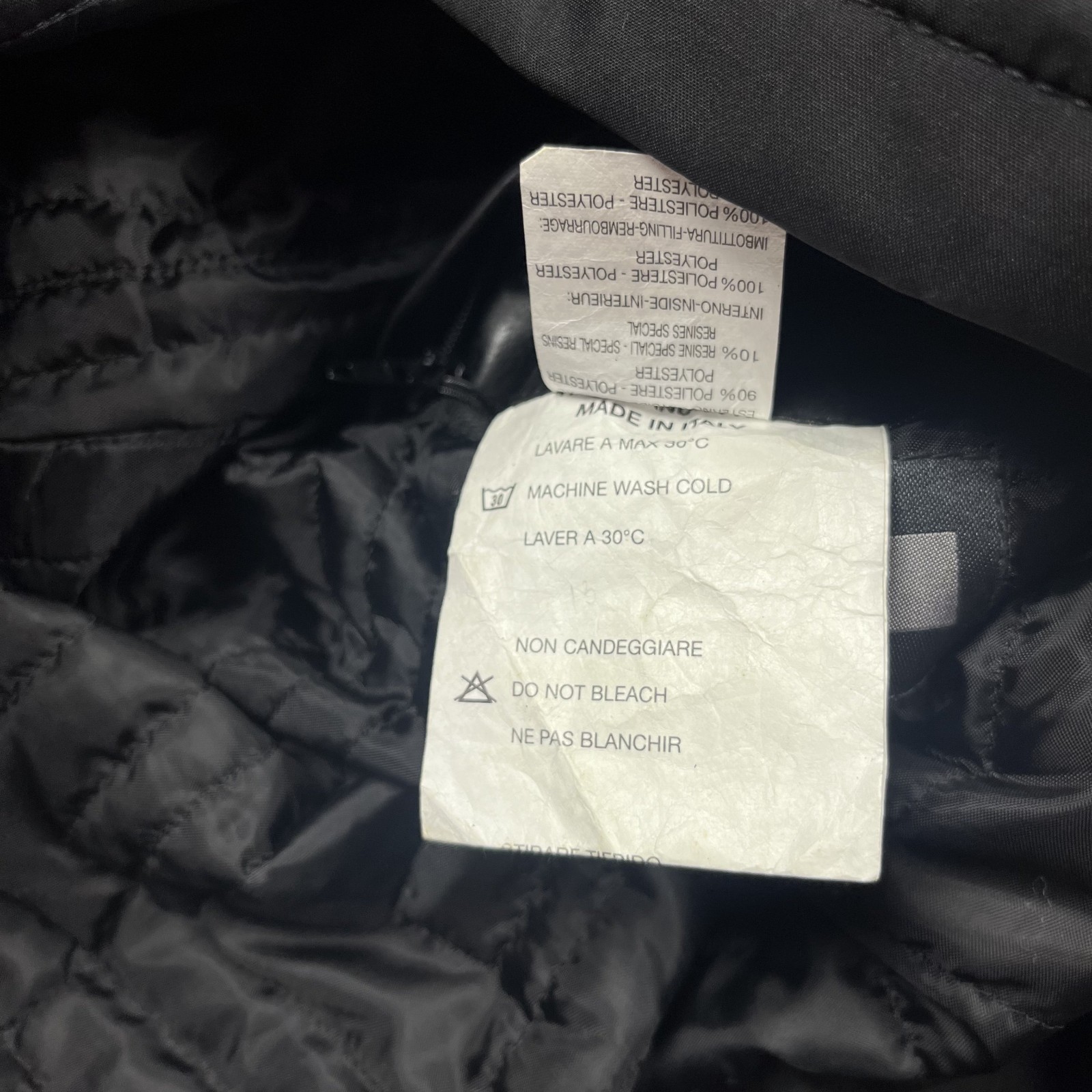 Versace Classic Coat Button Jacket Nylon Black Po… - image 13