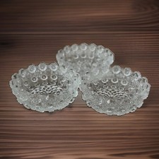 Antique EAPG 3 Open Salt Cellars Pressed Glass victorian Manganese