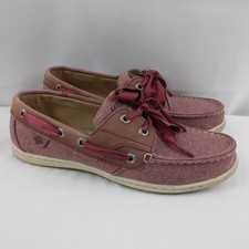 Sperry Top-Sider Koifish Sparkle Canvas Boat Shoe Slip On Red Women's Size 7.5