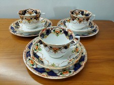 3 x Vintage Royal Vale Fine Bone China Imari Style Afternoon Tea Set Trios