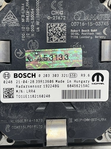 20-22 Jeep Grand Cherokee Dodge Durango Adaptive Radar Module 68456215AC (3133) - Picture 3 of 4