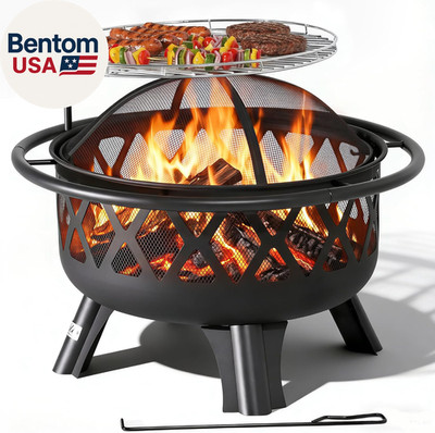 Outdoor Fire Pit for Wood, Portable Fire Pits for outside Wood Burning, Patio Fi