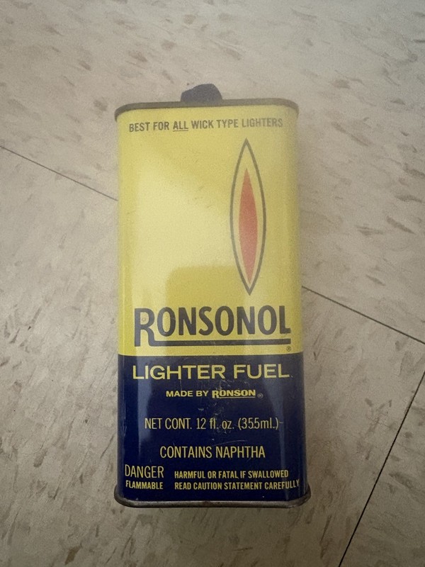 Ronsonol Lighter Fluid Can Antique Empty Can Only