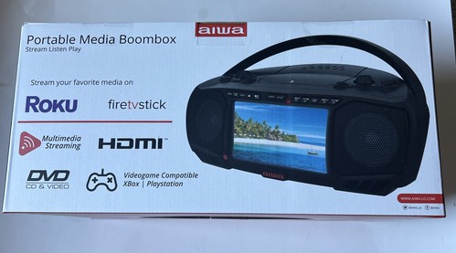 Aiwa Portable Media Boombox-DVD-HDMI-Bluetooth-Roku-Firetvstick-Xbox-Playstation - Bild 1 von 6
