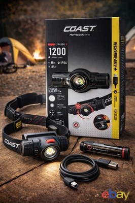 Coast Rechargeable Headlamp 1500 Lumens LED USB-C Professional Series NEW
