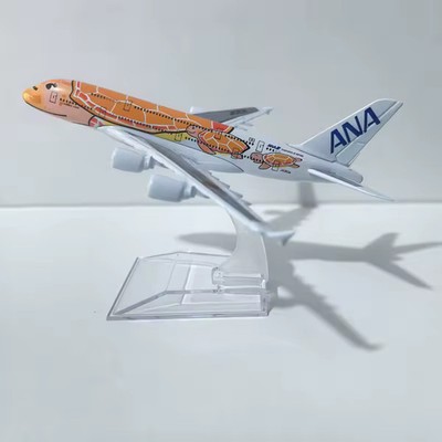 ANA Airbus A380 Orange Flying Honu Turtle Diecast Metal Airplane Model Toy Gift