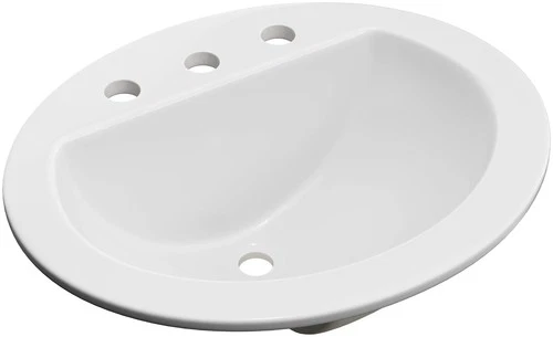 PROFLO PF19168 Rockaway 19" Oval Vitreous China Drop In Bathroom - White - Picture 3 of 3