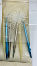Vintage Circular Knitting Needles Plastic Metal in Vinyl Storage Pouch Lot of 7