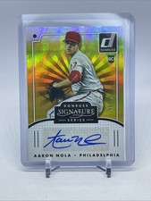 2016 Panini Donruss - Signature Series Aaron Nola #SGS-AN GOLD 06/10 (AU, RC)