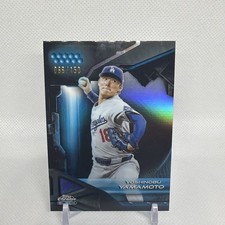 YOSHINOBU YAMAMOTO 2026 Topps Chrome Black Blue Refractor /150 Dodgers #49