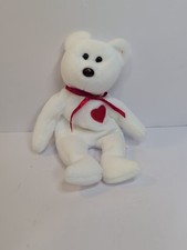 Ty Beanie Babies Valentino the Teddy Bear 1994 - White-Rare-super clean