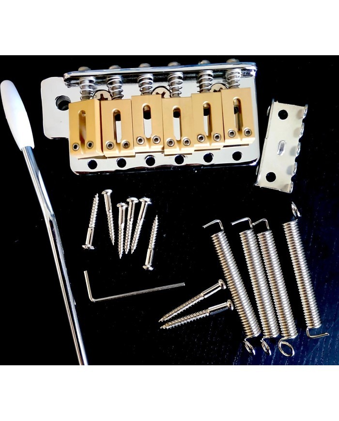 Pontets en laiton massif 11.3mm sur bloc vibrato Strat chrome pour un sustain infini