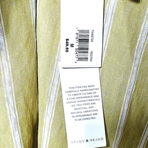 Lucky Brand Top Kurzarm buttergelb gestreift kastig Flatterärmel Gr. M Neu mit Etikett - Bild 6 von 7