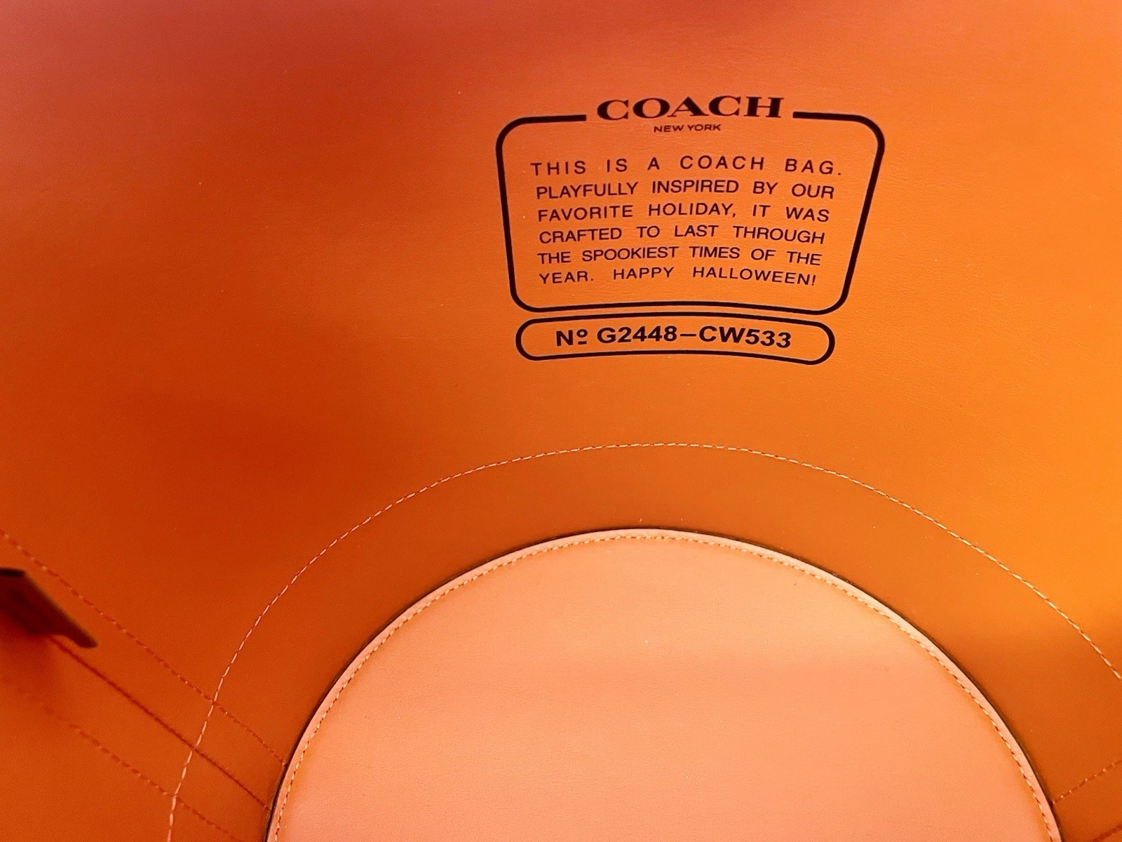 Secchiello Coach dolcetto o scherzetto con zucca di Halloween nuovo con etichetta CW533 arancione scuro