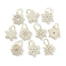 Lenox 890425 Snowflake 10-Piece Christmas Ornament Set White Gold
