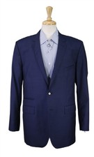 Cartier Anne Valérie Hash Mens Royal Blue 2-Btn Wool Slim Fit Blazer Jacket 46R