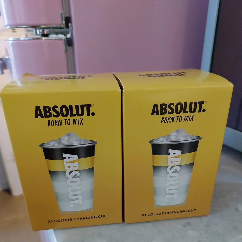 Absolut Vodka Metal Cups Hunni Magic Colour Changing Set of 2 Limited Edition - Image 1 of 4