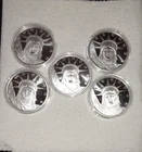5x 1 oz .999 Fine Silver Liberty Rounds – BU Proof-Like