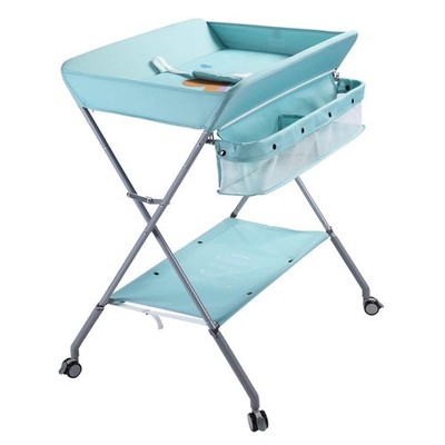 Baby Changing Table Portable Folding Diaper Changing Station with Wheels, Adj...