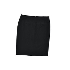 Ann Taylor Black Skirt Regular Size 6 Pencil Business Stretch Rayon Zip Solid