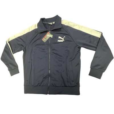 NWT PUMA Iconic T7 Track Jacket Navy Blue Men s Full Zip Stripe Retro Streetwear