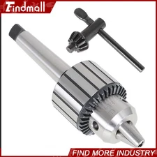 Findmall Heavy Duty Drill Press Chuck 3/4" JT3 Taper With Chuck Key 3MT Shank