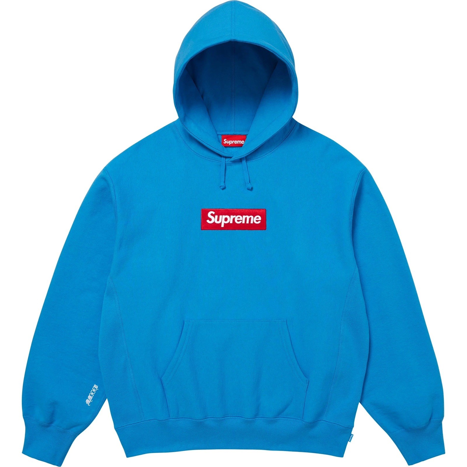 Supreme Box Logo Hooded Sweatshirt Cyan FW25 Size L