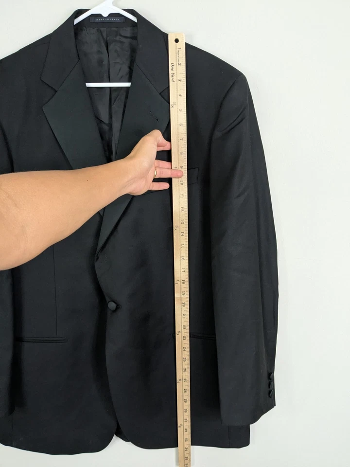 Lubiam Tuxedo Jacket Men's 44L Black Vitale Barberis Canonico Wool - Image 3 of 4