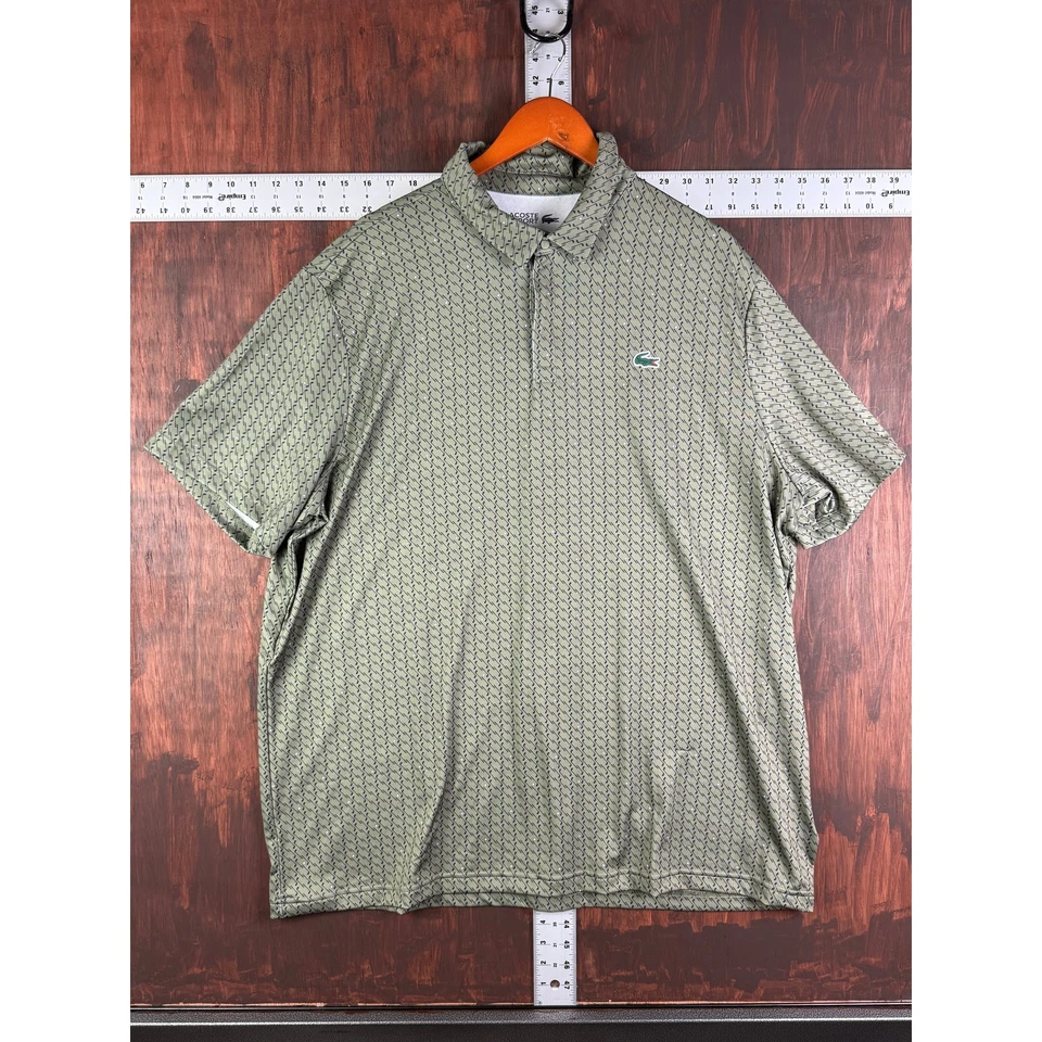 Polo de golf Lacoste Sport AOP ajuste regular rendimiento protección UV para hombre 3XL Foto 2 de 4