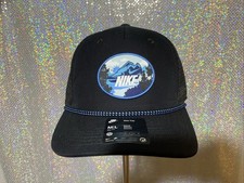 Nike Rise Dri-Fit Performance Tour Swoosh Snapback Black Golf Cap Adjustable