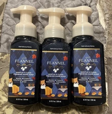 3 x  Bath  & Body Works  FLANNEL Gentle Foaming Hand Soap 8.75 oz NEW!