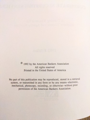 Corporate Security Services 1992 Training Resource American Bankers Association - Picture 3 of 5