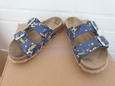 Jungen Sandalen Sommer Schuhe von superfit blau, Fußballmtiv Gr. 29  