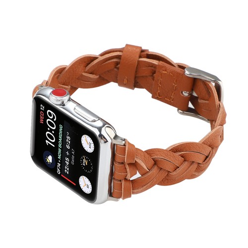 Woven Leather Band Strap for Apple Watch 11 10 9 8 7 6 5 SE 40/44/41/45/42/46mm - Picture 15 of 37