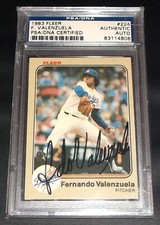 Dodgers PSA DNA Fernando Valenzuela Auto 1983 Fleer Signed 