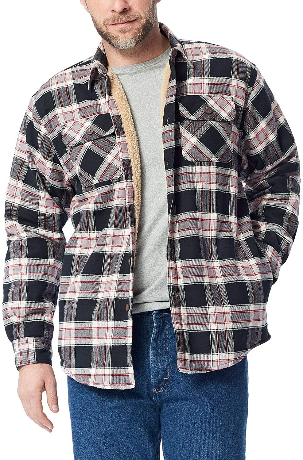 Wrangler Authentics Men's Long Sleeve Sherpa Lined Shirt Jacket | eBay Wrangler Authentics Men's Long Sleeve Sherpa Lined Shirt Jacket | eBay