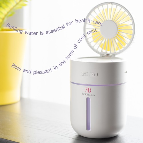 Portable Mini USB Ultrasonic Mist Humidifier With Air Circulator Fan 2 in 1 - Picture 4 of 27