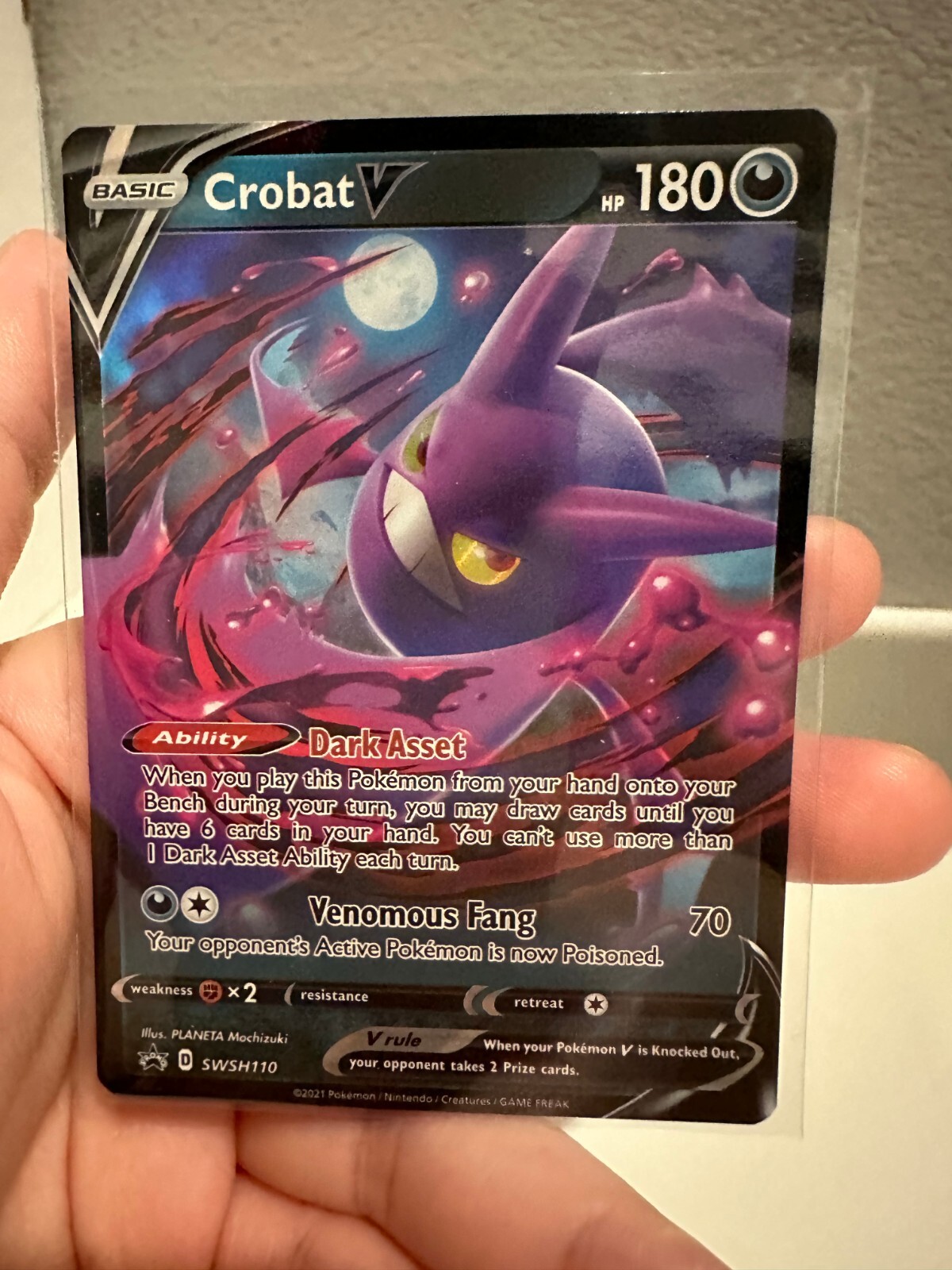 1x Crobat V SWSH110 Holographic Black Star Promo Pokemon TCG NM 1224#117-121